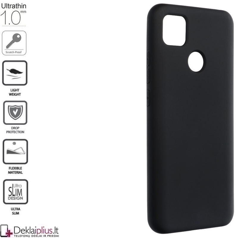 Silikoninis 1mm. storio dėklas - juodas (Xiaomi Redmi 9C) Silikoninis 1mm. storio dėklas - juodas (Xiaomi Redmi 9C)